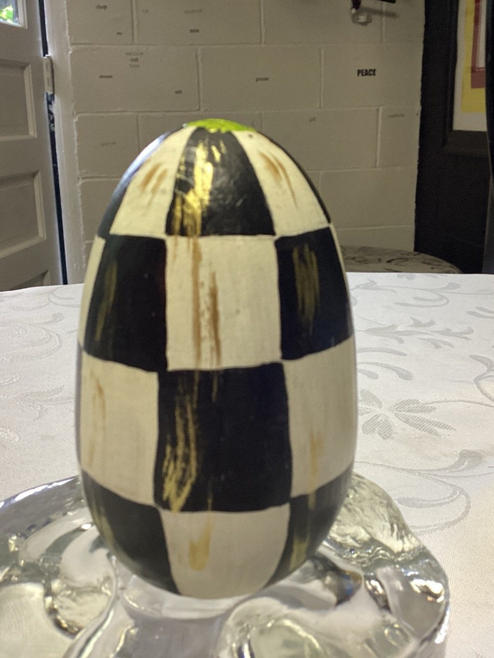 MACKENZIE CHILD INSPIRED EGG COURTLY CHECK.
